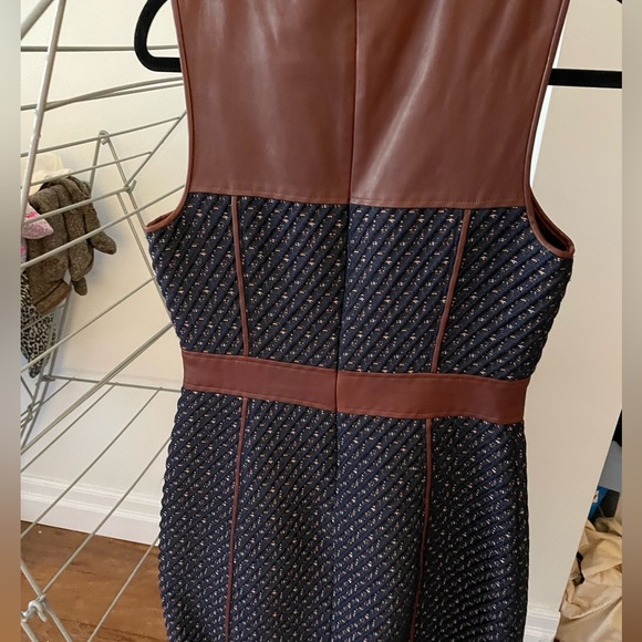 Theory brown leather detail dress - Picture 5 of 5